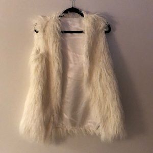 Brand New XL White/cream fuzzy vest jacket